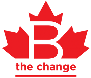 B-Corp Be The Change Canadian flag logo