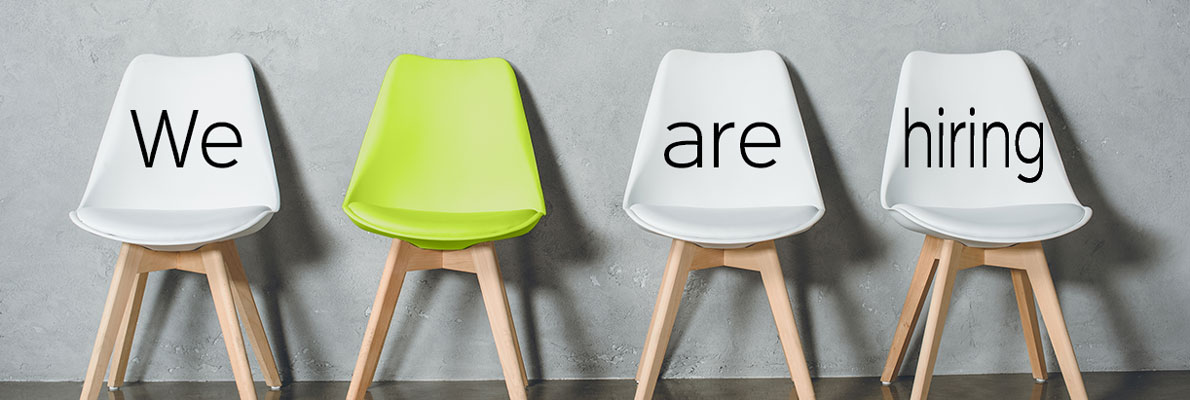 4 chairs - with message 'We are hiring'